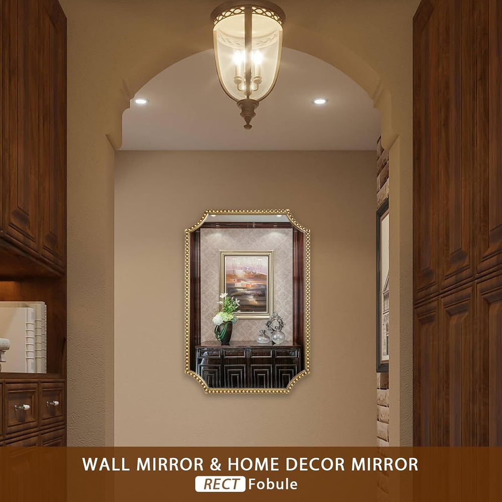 24"x36" Mirror for Wall, Scalloped Corners Rectangle Decorative Mir...
