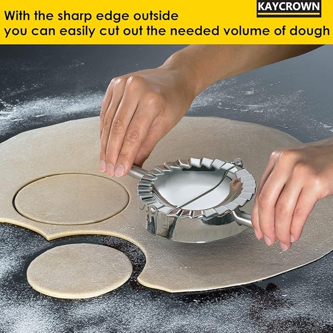 KAYCROWN 3.25 Inch Empanada Press, Stainless Steel Dumpling Maker Dough Cutter - Image 7