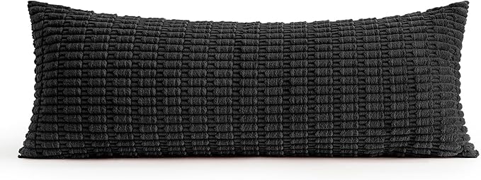 MIULEE Pack of 1 Black Long Body Lumbar Decorative Throw Pillow Cover 14x36 Inch - Image 6