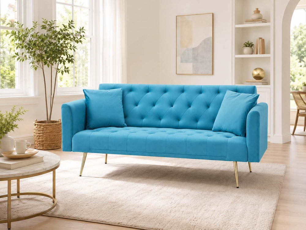 Majnesvon 71" Convertible Folding Sleeper Sofa Couch,Modern Velvet Loves...