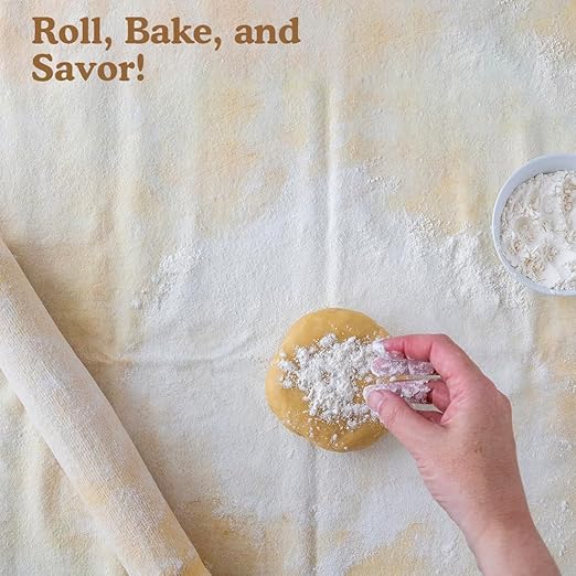 Regency Wraps Natural Pastry Cloth & Rolling Pin Cover Set, 100% Cotton Cloth & - Image 4