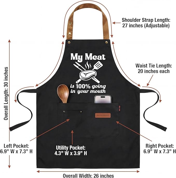 My Meat is 100% Going in Your Mouth Sign Apron - Image 2