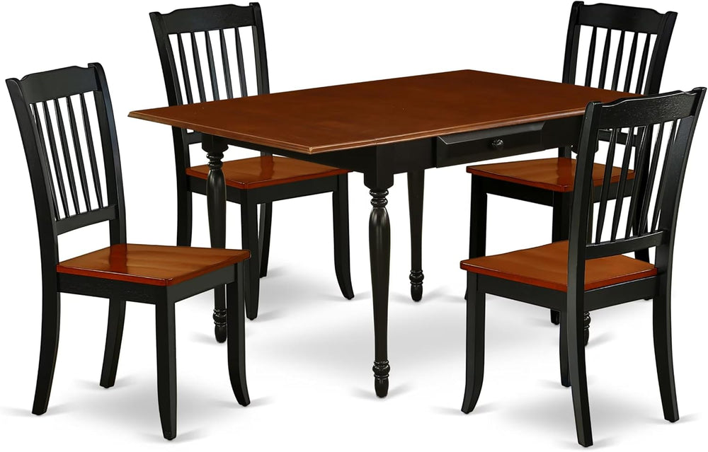 East West Furniture MZDA5-BCH-W 5 Piece Dining Room Furniture Set Includes a ...