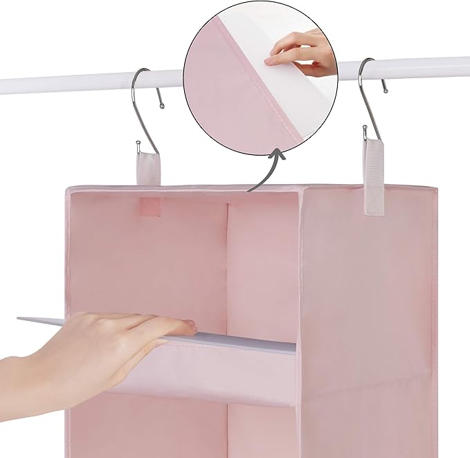 GRANNY SAYS 3-Shelf Hanging Closet Organizer, Collapsible Closet Hanging Shelves - Image 7