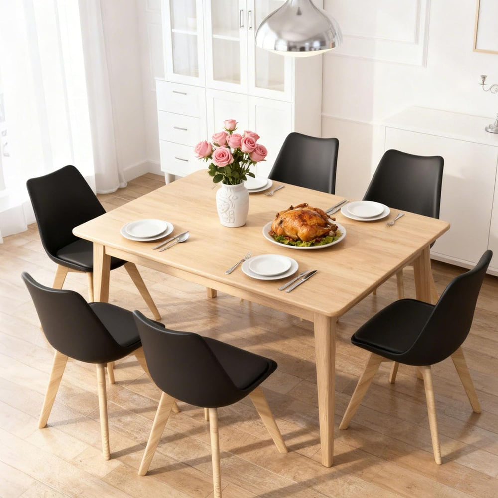 Dining Chairs Set of 8, Mid-Century Kitchen & Dining Room Chairs with Woo...