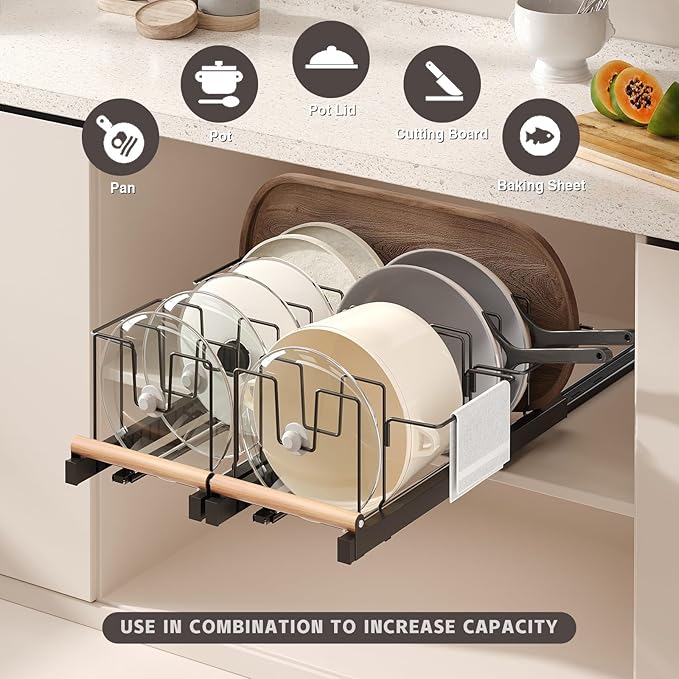 Magheo Pull Out Pots and Pans Organizer Under Cabinet - Image 2