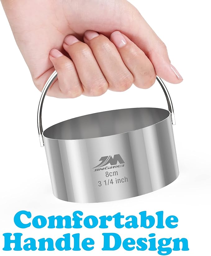 5 Pieces Circle Biscuit Cutter, Professional Stainless Steel Round Cookies Mold - Image 5