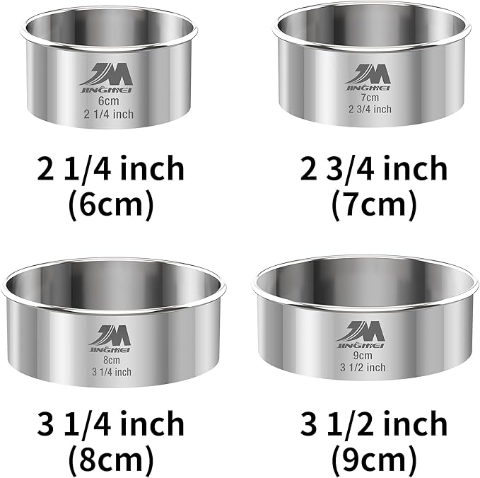 M JNGMEI 4 Pieces Stainless Steel Cookie Cutter Set 2.25inch, 3.5inch Biscuit - Image 3