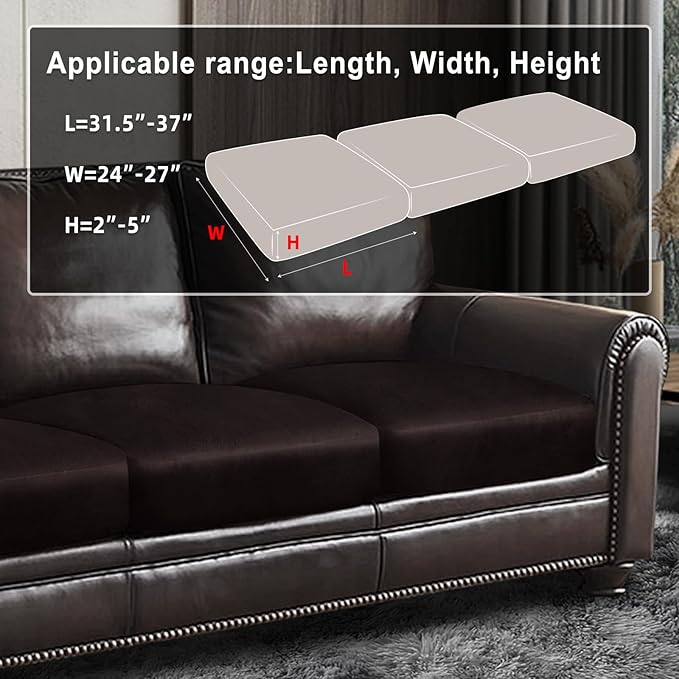 Leather Look Couch Cushion Covers Sofa Seat Slipcovers Sets Couches Furniture - Image 3