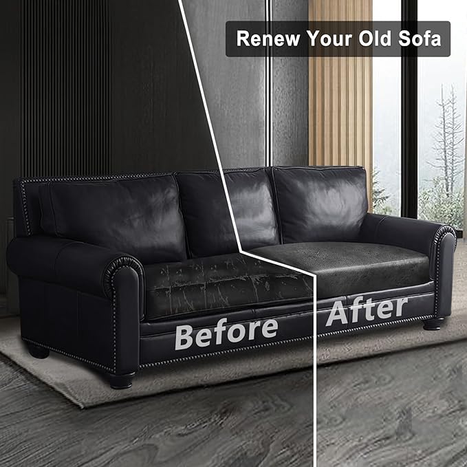 Leather Look Couch Cushion Covers Sofa Seat Slipcovers Sets Couches Furniture - Image 7