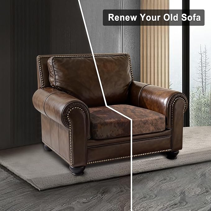 Leather Look Couch Cushion Covers Sofa Seat Slipcovers Sets Couches Furniture - Image 7