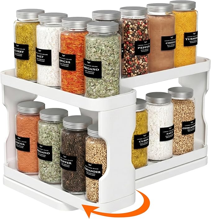 Lifewit Sliding Spice Rack for Cabinets, 6.4"H x 11.1"D x 6.1"W Slide Out Swive by Lifewit