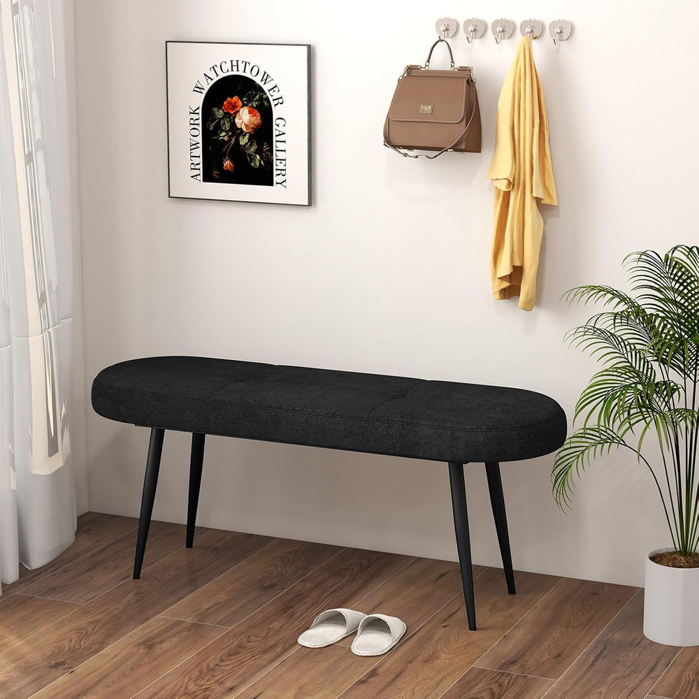 GIANTEX 47 inch Entryway Bench - End of Bed Bench, Upholstered Bench for Bedr...