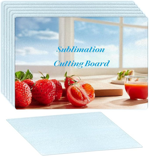 6 Pcs Sublimation Cutting Board Blanks, Textured Tempered Glass Cutting Boards by Unknown