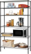 BestOffice | 6-Tier Wire Storage Shelves | 42x16x72 | Black | by BestOffice