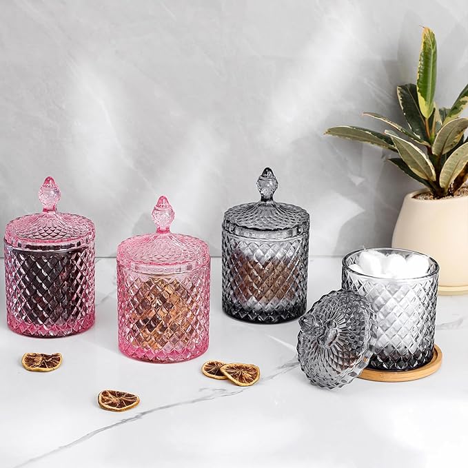 rejomiik 2 Pack Qtip Holder Glass Apothecary Jars - Image 7