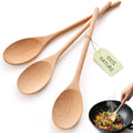 HANSGO 10 Inch Wooden Spoons for Cooking, Heat Resistant, Non-Scratch for by HansGo