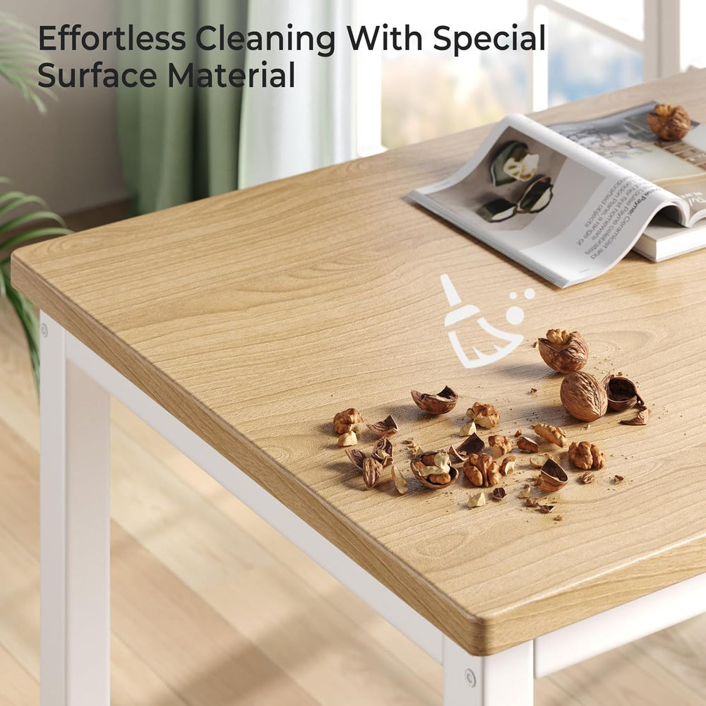 Tatub Dining Table Set for 4, 3-Piece Kitchen Table with 2 Benches, Space-Sav...