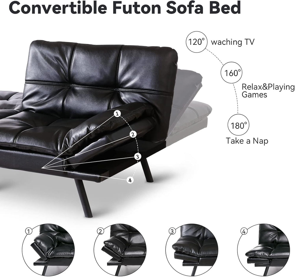 Hcore Multifunctional Futon Sofa Bed,Convertible Sleeper Futon Couch,Memory F...