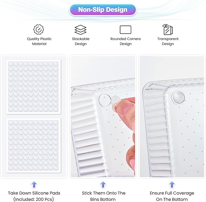 47 PCS Clear Plastic Drawer Organizer Set - Image 4