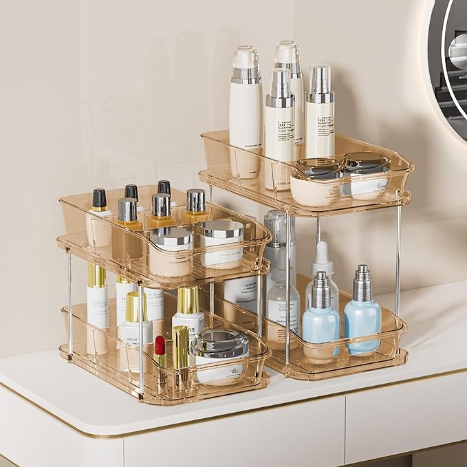 Delamu 2-Tier Under Sink Organizers and Storage, Pull Out Kitchen Pantry - Image 2