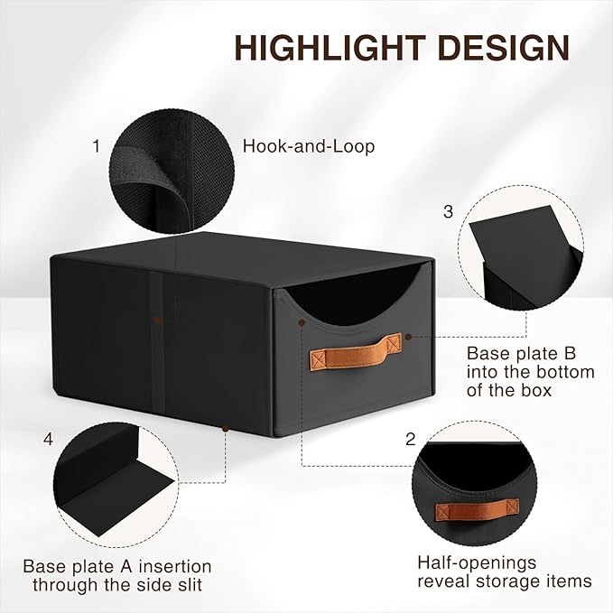 Homsorout Stackable Storage Drawers