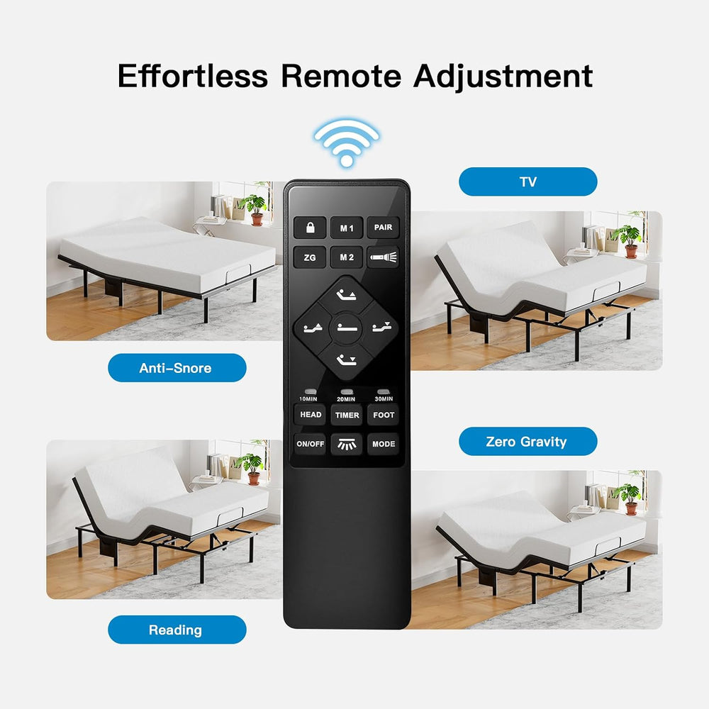 Pipishell Full Adjustable Bed Frame with Wireless Remote and Zero Gravity