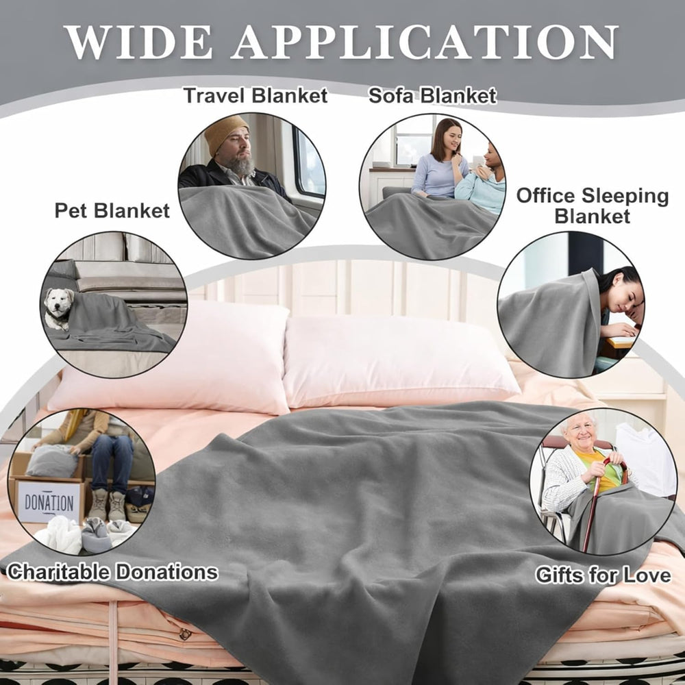 Newwiee 100 Pcs Bulk Fleece Throw Blankets 50x60 Inch, Gray
