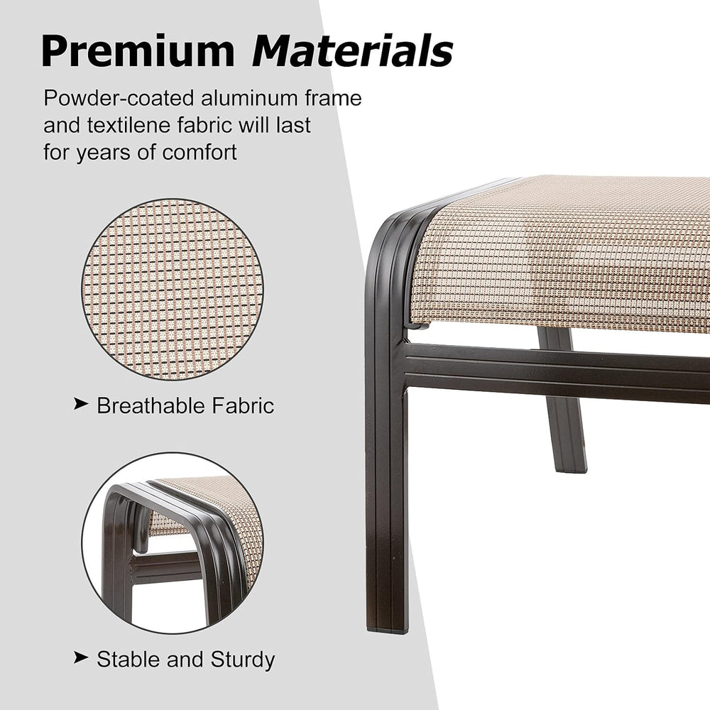 Outdoor Patio Footstools Aluminum Outdoor Ottomans Footrest Small Seating Wic...