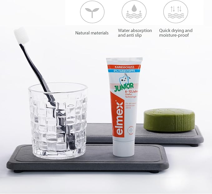 NiuYichee 2 Pcs Water Absorbing Stone Trays, Kitchen/Bathroom Sink Soap Dish - Image 5