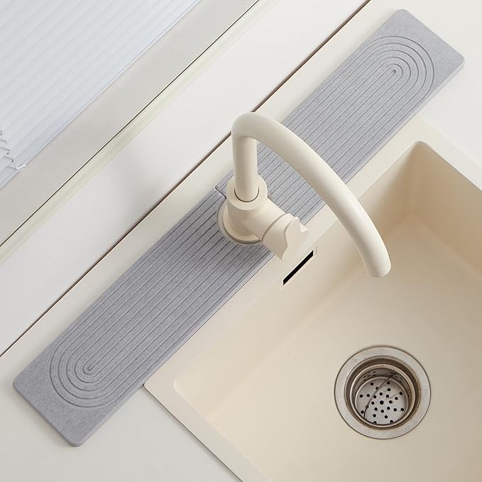 Stone Faucet Mat for Kitchen Sink, Faucet Mat Fast Drying Diatomite, Sink - Image 8