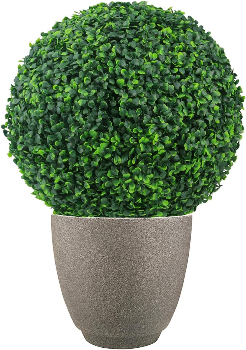Sunnyglade 2 PCS 15.7 inch 4 Layers Artificial Plant Topiary Ball Faux Boxwoo...