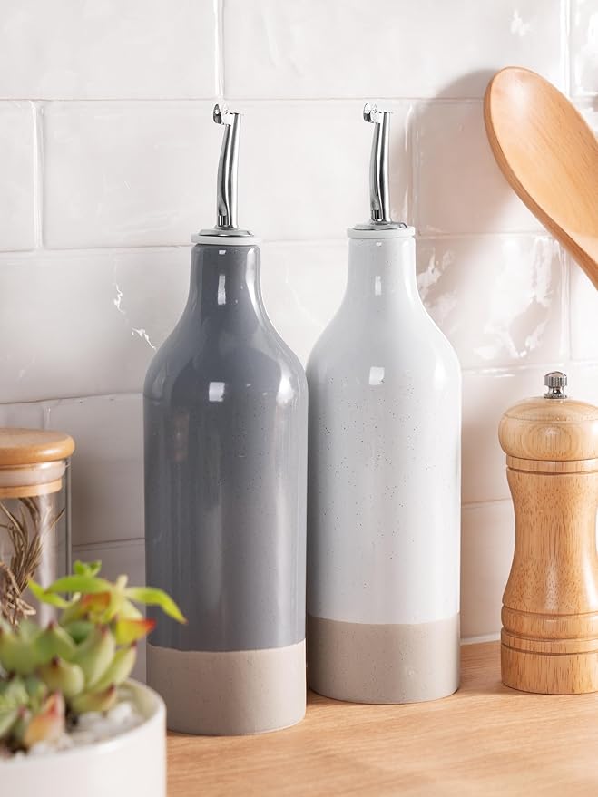 famiware Milkyway 16oz Ceramic Olive Oil Dispenser Bottle, Olive Oil and - Image 6
