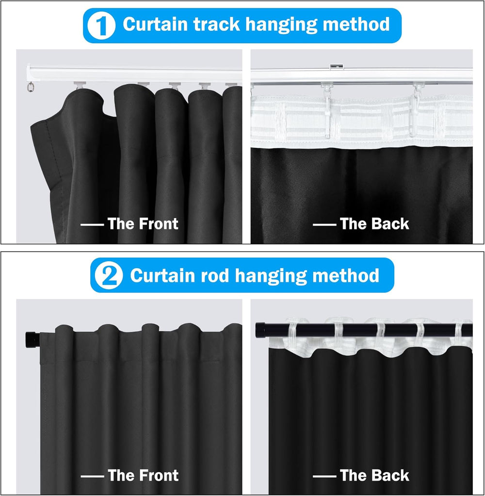 MaKefeile Room Divider Curtains Total Blackout Privacy Curtain Panel Room The...