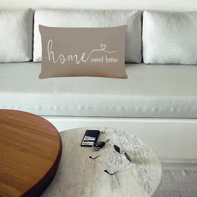 MFGNEH Home Sweet Home Quotes Farmhouse Pillow Covers, 12x20 Inch, Decorative - Image 3