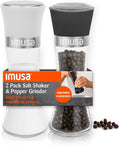 IMUSA Salt Shaker and Pepper Grinder Set – 2 Pack Glass Salt Shaker and Pepper by BestBrands