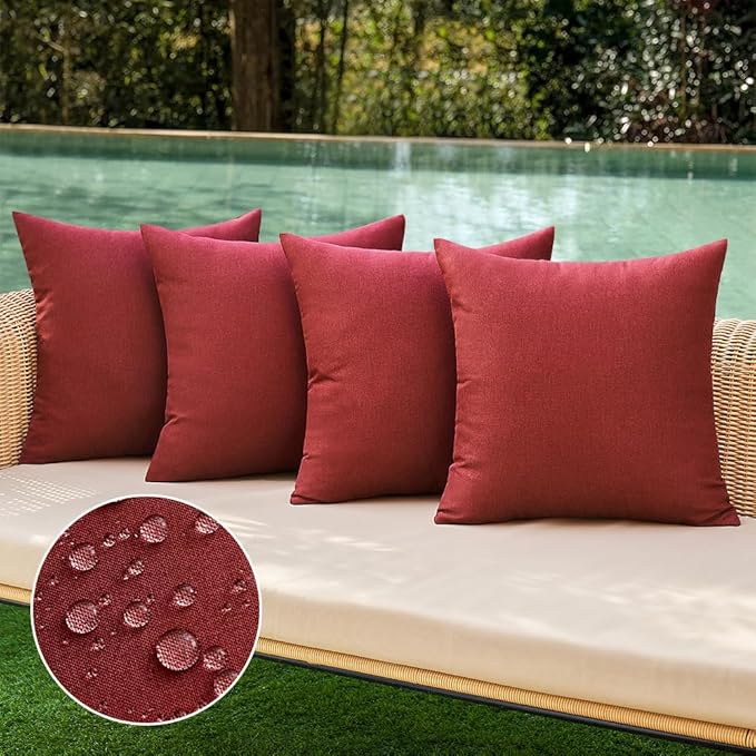 MIULEE Pack of 4 Decorative Throw Pillow Covers Linen Waterproof Pillow Covers by MIULEE