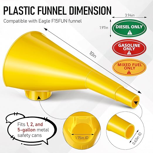 Plastic Funnel for Type I Metal Safety Cans, Compatible - Image 3