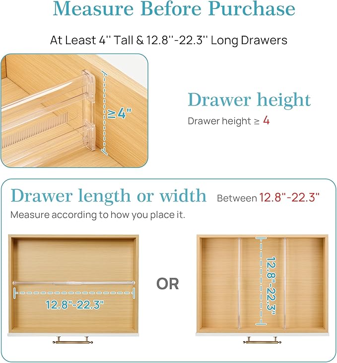 Vtopmart 8 Pack 4" Regular Upgrade Drawer Dividers - Image 2