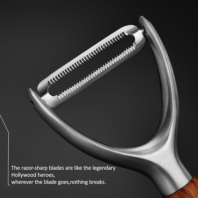 Premium high-end rosewood handle and 304 stainless steel serrated blade - Image 3