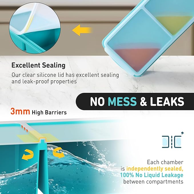 Silicone Freezer Tray with Lid Soup Freezer Container Molds with Steel - Image 3