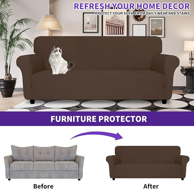 ZNSAYOTX Super Stretch Loveseat Covers, New Striped Love Seat Slipcover - Image 4