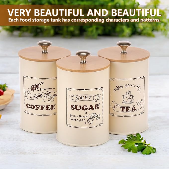 3 Pack Coffee Tea Sugar Container Set - Image 2