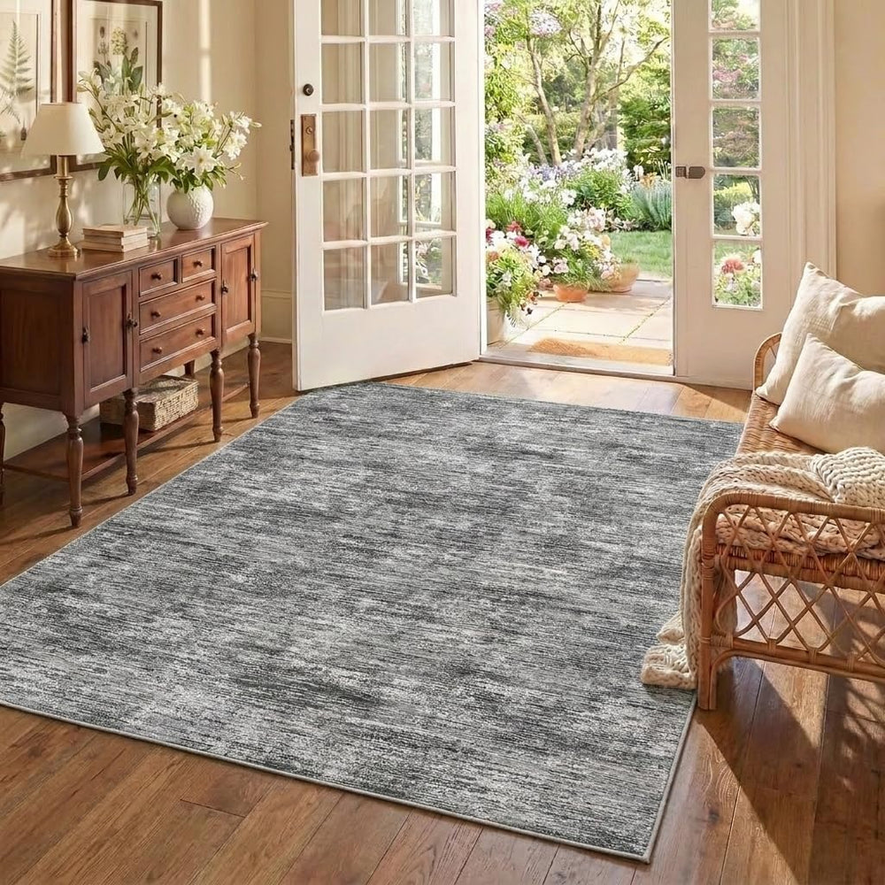 Garvee Modern Rugs for Living Room 6x9 Solid Color Area Rugs, Light Grey