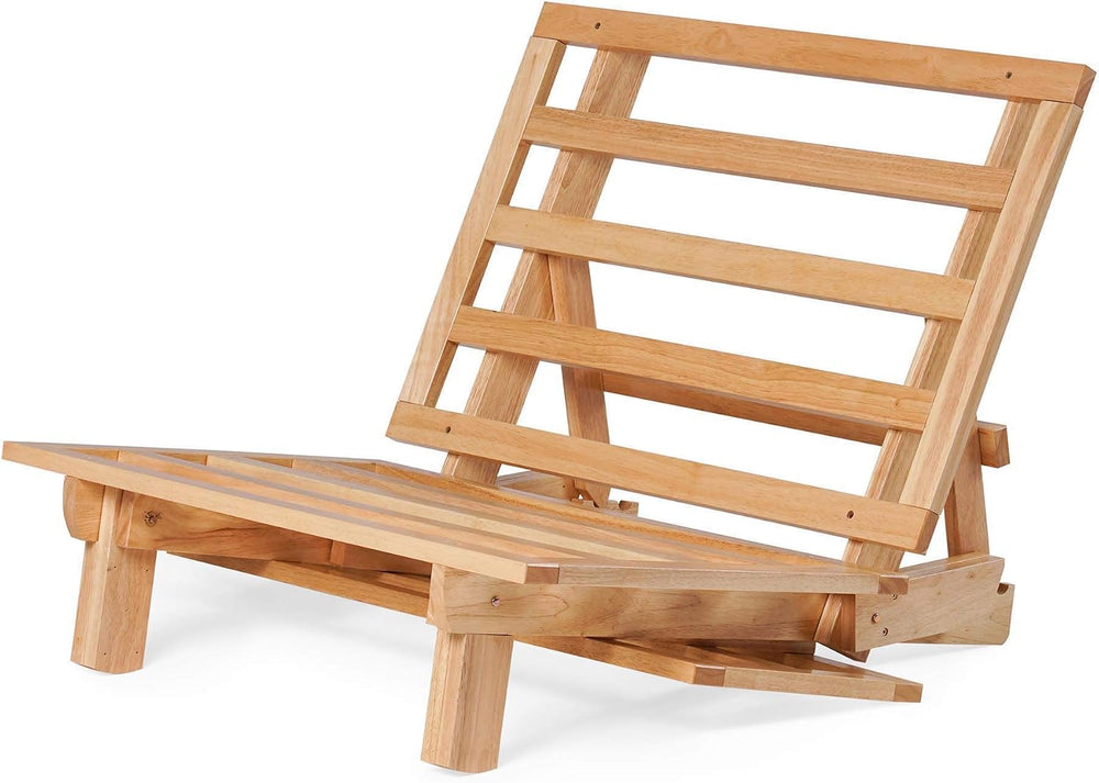 Space Saver Small Futon Sofa Bed, Sleeper Chair Lounger - (Twin Size, Natural...