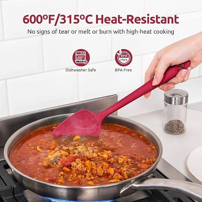 U-Taste Silicone Spoon Spatula Set, 600ºF High Heat Resistant Food Grade - Image 3