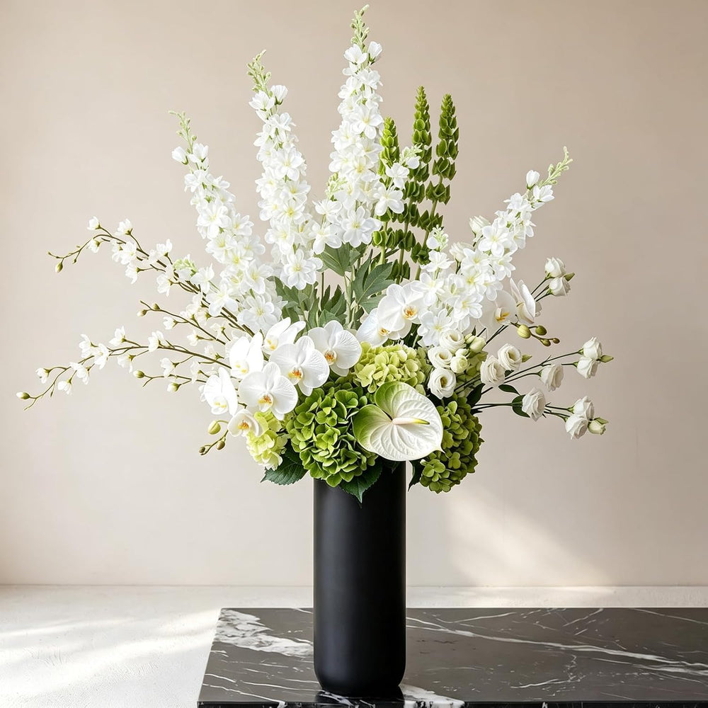 16Pcs White Delphinium Artificial Flowers 33.5" Long Stem Wedding Flower