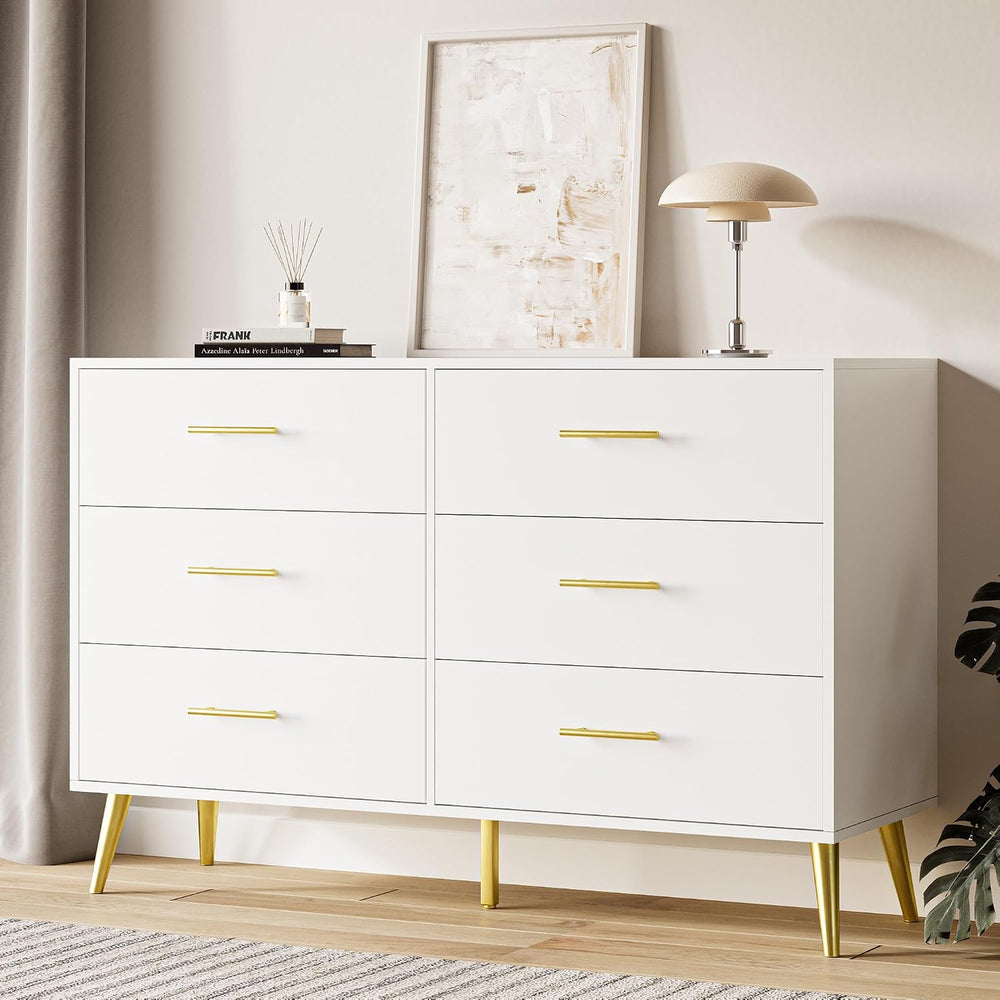 MAISONARIA 6 Drawer Dresser, White