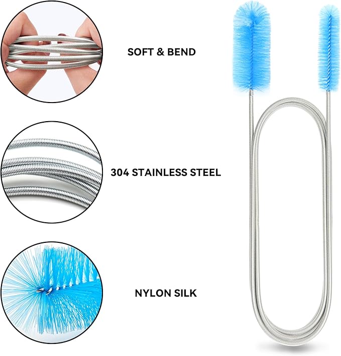 Flexible Drain Brush, 66 Inch Long Double Ended Hose Pipe and 58 Inch Tube - Image 3