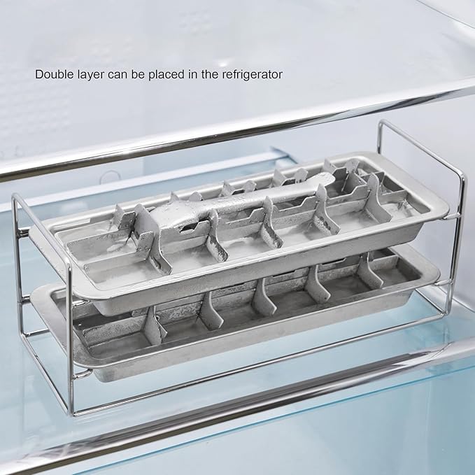 Metal Ice Cube Trays, Stainless Steel Ice Cube Trays, 18-Slot Ice Cube Tray - Image 3